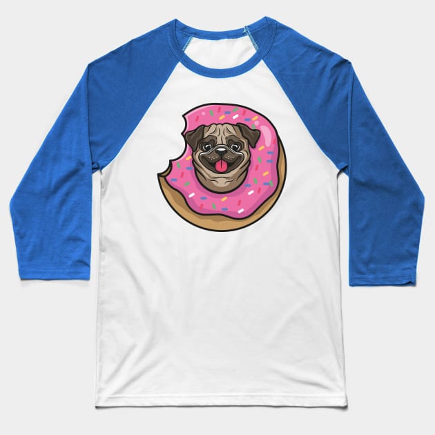 Pug donuts Baseball T-Shirt by redwane